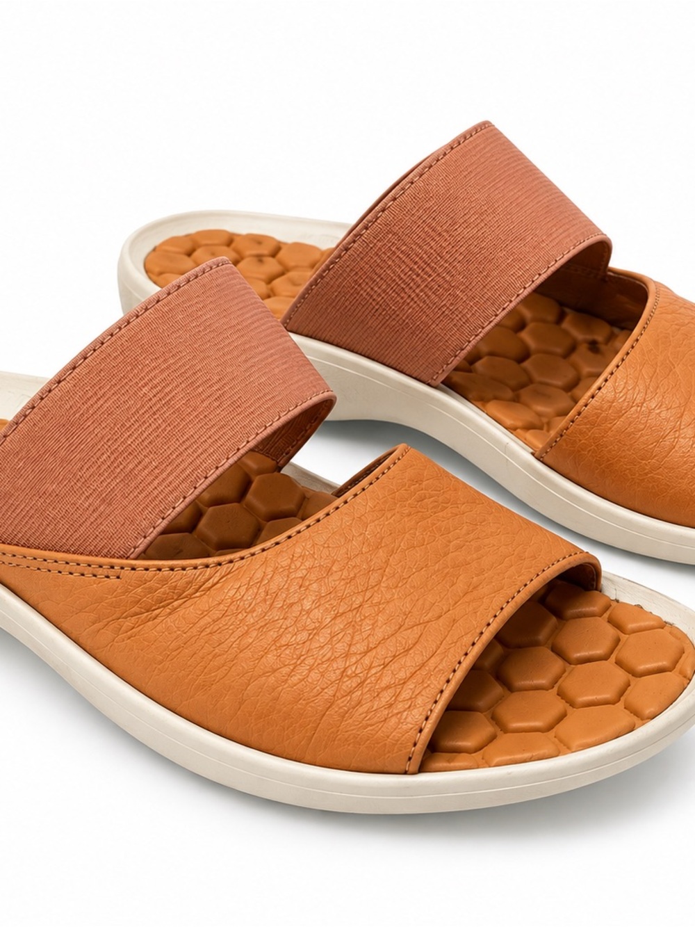 L'Amour Des Pieds Northville Slide Sandals Salmon Leather Size 10M Women's